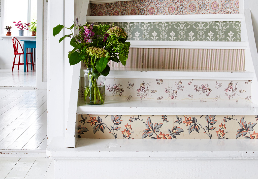 DIY Wallpaper Your Stairs